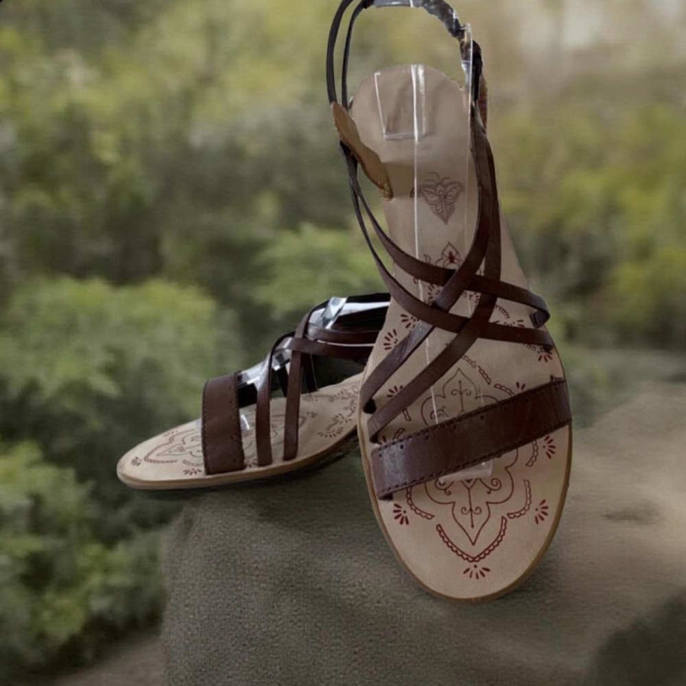 Nine West Brown Strappy Sandals